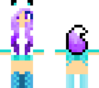 purple blue wolf girl steve