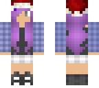 purple hair girl santa hat christmas