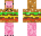 pig in a burger hoodie - hood on