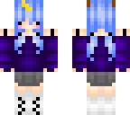 blue haired ponytails chibi