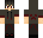 grey and red creeper hood