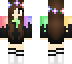 brunette rainbow jacket girl