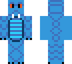 blue dragon with orange eyes