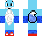 blue foxy with red shoes