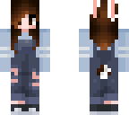 overalls on a brown-spotted bunny girl