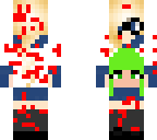 backward yandere-chan holding midori's head