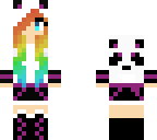 beautiful rainbow hair panda girl