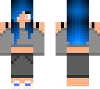 blue haired wolf girl