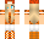 orange girl - light blue eyes white pants