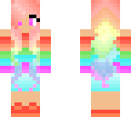 cute pink rainbow girl with eyelashes