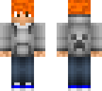grey hoodie with orange hair