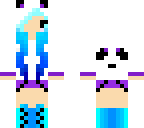 kawaii blue and purple panda girl