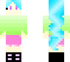 pretty girl with cyan hair