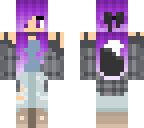 cute purple wolf girl with bow