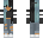 teal and black hair girl