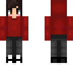 short hair red hoodie girl