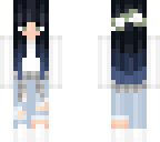 black and blue ombre hair girl