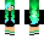 erika with green hair and blue stuff in hair
