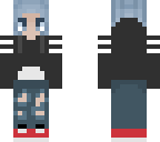 blue haired hoodie girl