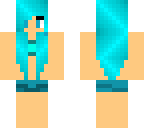 blue haired bikini girl