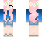 ombre blue shirt - pink hair