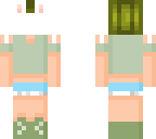 green hair girl with bunny mask