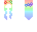 pastel rainbow hair template with flower crown