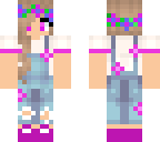 purple overalls