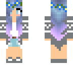 blue to pink ombreo girl