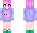 pink blob fish sweater girl aka carly
