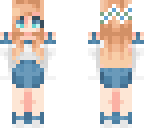 blond girl in blue outfit