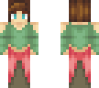 green and pink dress