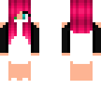 pink hair black and white clothes