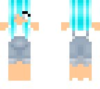 pretty overalls blue hair girl