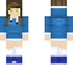 brown haired girl with blue hoodie and boots