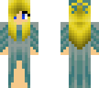 serena but with yellow hair and a blue dress