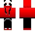 panda with  red hoodie