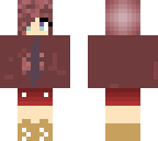 red hair girl with brown boots and red shorts