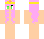 pink haired girl with green eyes with crown