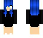 blue hair black clothes girl