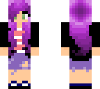 purple haired girl with leather jacket
