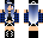 girl with blue hair and a hat