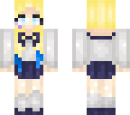 school girl with blue and purple ends