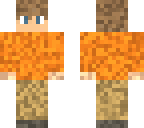 orange shirt beige pants