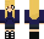 blond girl blue jacket