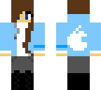 blue apple jacket girl
