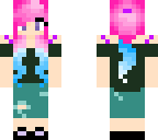 pink and blue ponytail girl