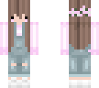 cute pink chibi girl with dungarees
