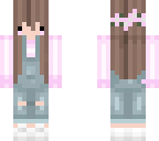pink flower girl with dungarees