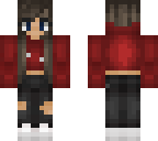 brunnette with red sweatshirt